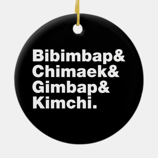 Bibimbap & Chimaek & Gimbap & Kimchi. Koreanische Keramik Ornament (Hinten)