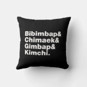 Bibimbap & Chimaek & Gimbap & Kimchi. Koreanische Kissen (Rückseite)
