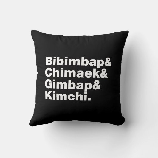 Bibimbap & Chimaek & Gimbap & Kimchi. Koreanische Kissen (Rückseite)