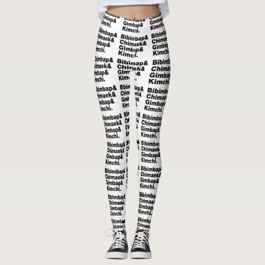 Bibimbap & Chimaek & Gimbap & Kimchi. Koreanische Leggings (Vorderseite)