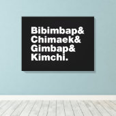 Bibimbap & Chimaek & Gimbap & Kimchi. Koreanische Leinwanddruck (Insitu (Holzboden))