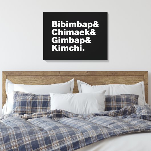 Bibimbap & Chimaek & Gimbap & Kimchi. Koreanische  Leinwanddruck (Insitu (Schlafzimmer))