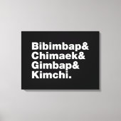 Bibimbap & Chimaek & Gimbap & Kimchi. Koreanische  Leinwanddruck (Vorderseite)