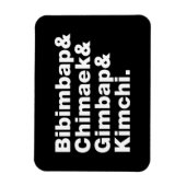 Bibimbap & Chimaek & Gimbap & Kimchi. Koreanische  Magnet (Vertikal)