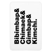 Bibimbap & Chimaek & Gimbap & Kimchi. Koreanische  Magnet (Vertikal)
