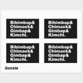 Bibimbap & Chimaek & Gimbap & Kimchi. Koreanische  Rechteckiger Aufkleber (Blatt)
