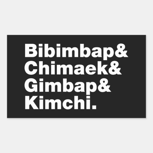 Bibimbap & Chimaek & Gimbap & Kimchi. Koreanische  Rechteckiger Aufkleber (Vorderseite)