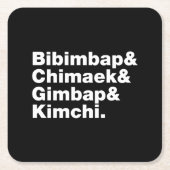 Bibimbap & Chimaek & Gimbap & Kimchi. Koreanische Rechteckiger Pappuntersetzer (Vorderseite)