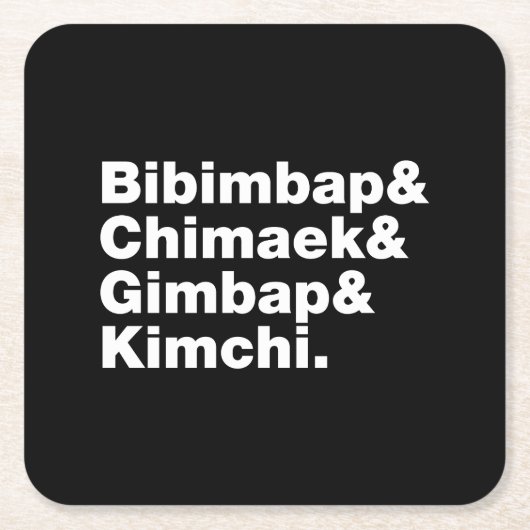 Bibimbap & Chimaek & Gimbap & Kimchi. Koreanische Rechteckiger Pappuntersetzer (Vorderseite)