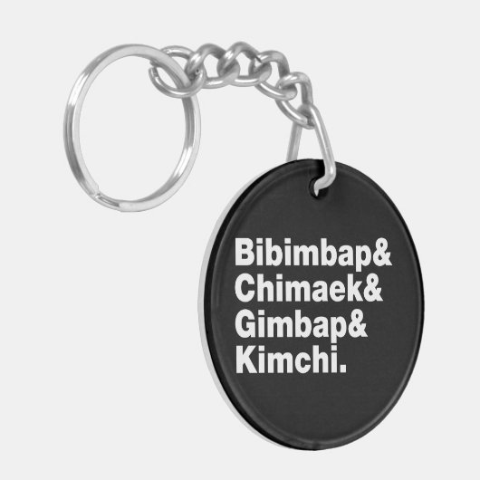 Bibimbap & Chimaek & Gimbap & Kimchi. Koreanische Schlüsselanhänger (Vorderseite links)