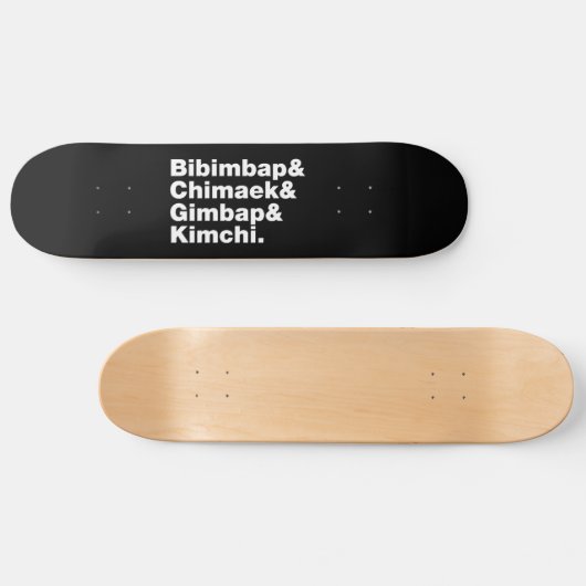 Bibimbap & Chimaek & Gimbap & Kimchi. Koreanische Skateboard (Horizontal)