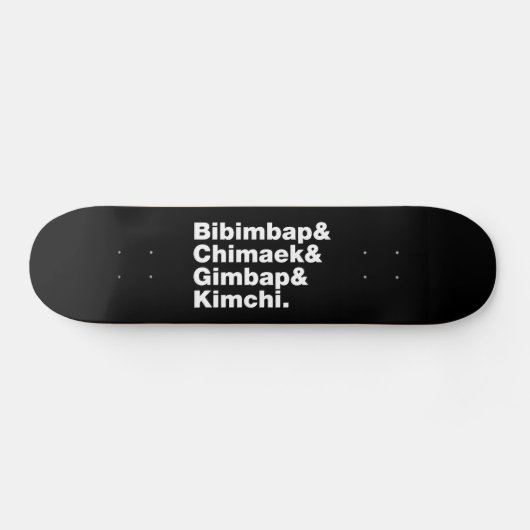 Bibimbap & Chimaek & Gimbap & Kimchi. Koreanische Skateboard (Horizontal)