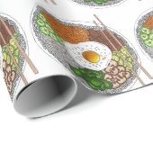 Bibimbap Korean Food Cooking Cuisine Rice Egg Dish Geschenkpapier (Rolleneckpunkt)