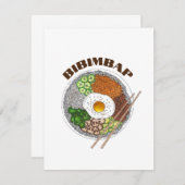 Bibimbap Korean Food Cooking Cuisine Rice Egg Dish Mitteilungskarte (Vorne/Hinten)