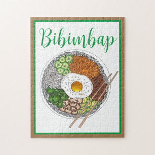 Bibimbap Korean Food Cooking Cuisine Rice Egg Dish Puzzle