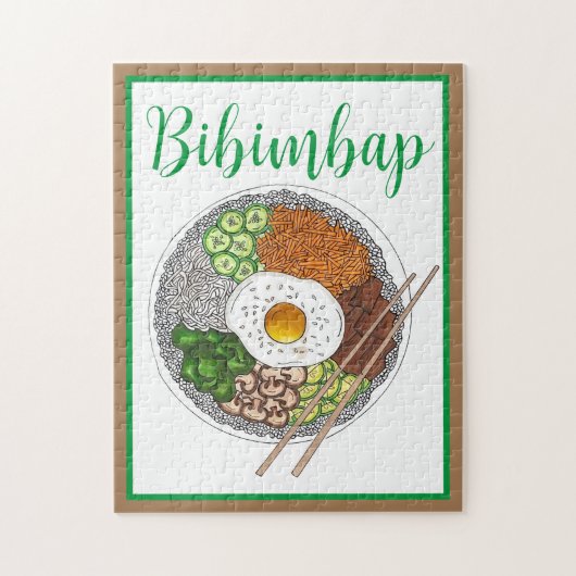 Bibimbap Korean Food Cooking Cuisine Rice Egg Dish Puzzle (Vertikal)