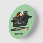 Bibimbap Koreanisches Reisschale, namentlich Gemüs Runde Wanduhr (Winkel)