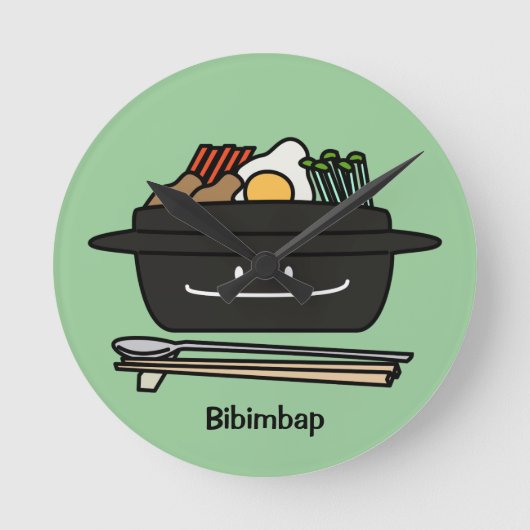 Bibimbap Koreanisches Reisschale, namentlich Gemüs Runde Wanduhr (Vorderseite)
