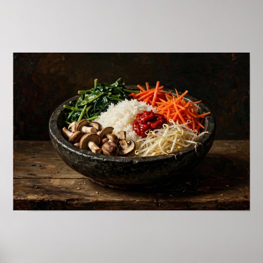 Bibimbap-Stillleben-Ölgemäldeposter Poster (Vorne)