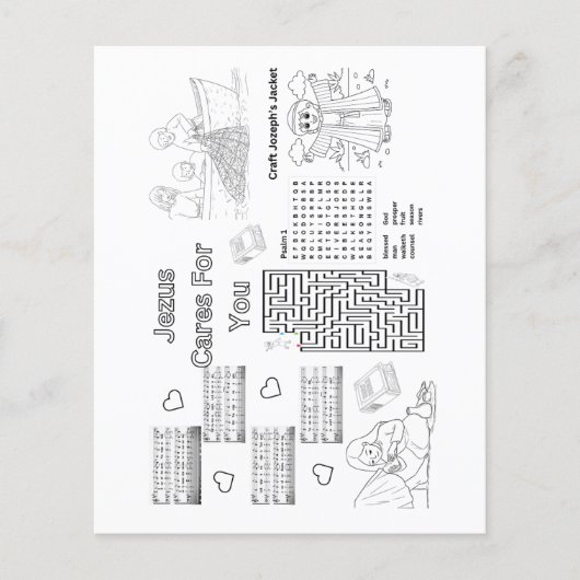 Bible-Aktivitäten, die als Tischset zu laminieren  Flyer (Vorne)