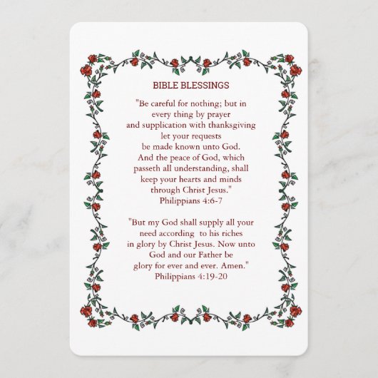 BIBLE BLESSINGS Philippianer 4 Promise Card Dankeskarte (Vorderseite)