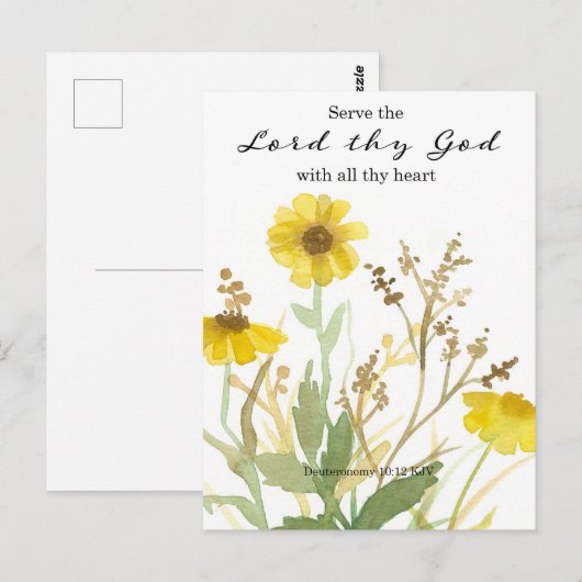 Bible Deuteronomy Scripture Yellow Wildblumen Postkarte (Vorne/Hinten)