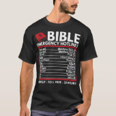 Bible Emergency Numbers Funny Christian Bible & J T-Shirt (Vorderseite)