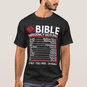 Bible Emergency Numbers Funny Christian Bible & Je T-Shirt