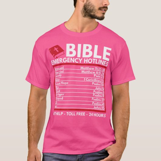 Bible Emergency Numbers - Funny Christlich Bible J T-Shirt (Vorderseite)
