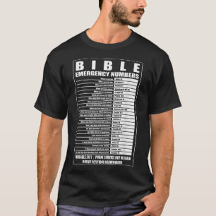 Bible Emergency Numbers  Religious Christian Tee 