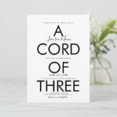 Bible Inspiration Script Typografy Wedding Einladung (Stehend Vorderseite)