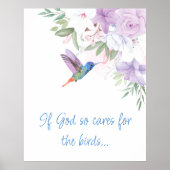 Bible Inspired Quote   Flowers Hummingbird Bird Poster (Vorne)