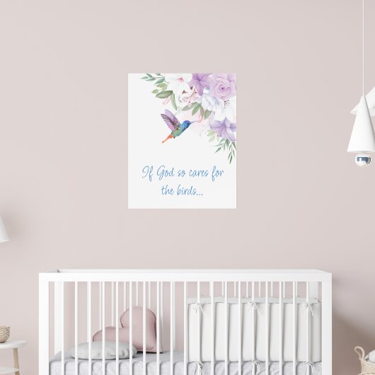 Bible Inspired Quote   Flowers Hummingbird Bird Poster (Kinderzimmer 2)
