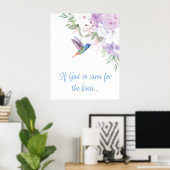 Bible Inspired Quote   Flowers Hummingbird Bird Poster (Heimbüro)