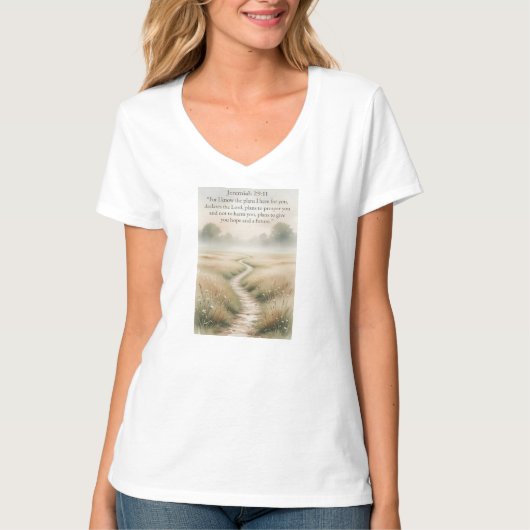Bible Jeremiah 29:11 Christian Women's V-Neck Tee (Vorderseite)