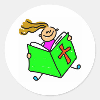 Bible Kid Runder Aufkleber