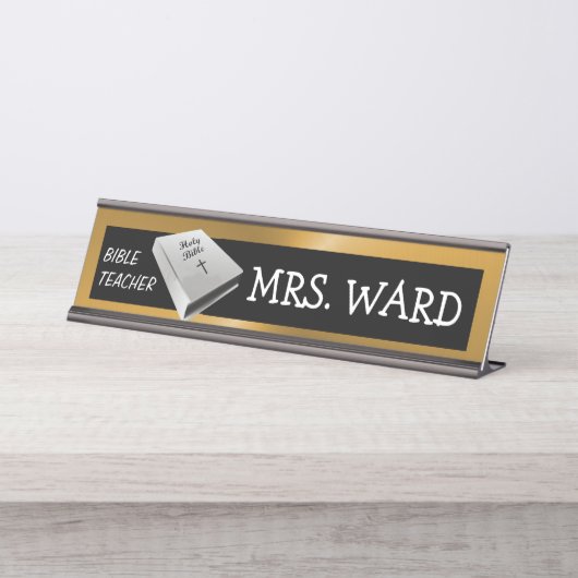 BIBLE LEHRER SCHREIBTISCHNAMENSPLAKETTE (Vorderseite )