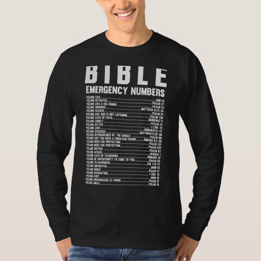 Bible-Notrufnummern Cool Christlich T-Shirt (Vorderseite)