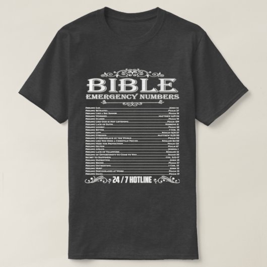 Bible-Notrufnummern Cool Christlich T-Shirt (Design vorne)