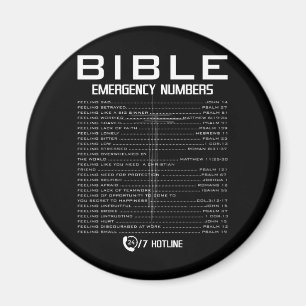 Bible-Notrufnummern - Coole Christliche Magnet