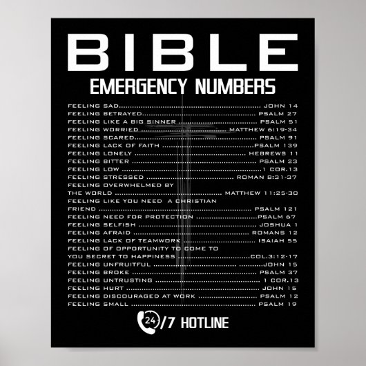 Bible-Notrufnummern - Coole Christliche Poster (Vorne)