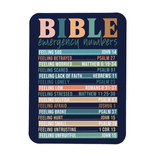 Bible Notrufnummern Verses Magnet (Vertikal)