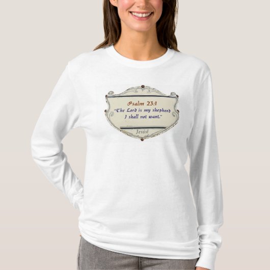 Bible Psalm 23:1 Shield Women's Long Sleeve Tee (Vorderseite)