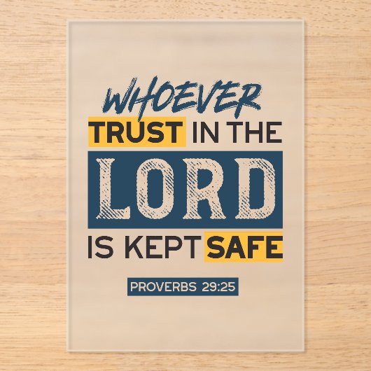 Bible Quote Art - Proverbs 29:25 Trust in God Acryleinladungen (Vorderseite)