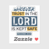 Bible Quote Art - Proverbs 29:25 Trust in God Aufkleber (Blatt)