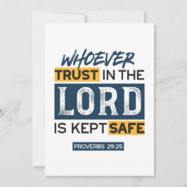 Bible Quote Art - Proverbs 29:25 Trust in God Feiertagskarte