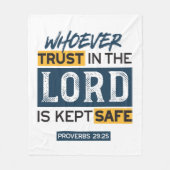 Bible Quote Art - Proverbs 29:25 Trust in God Fleecedecke (Vorderseite)