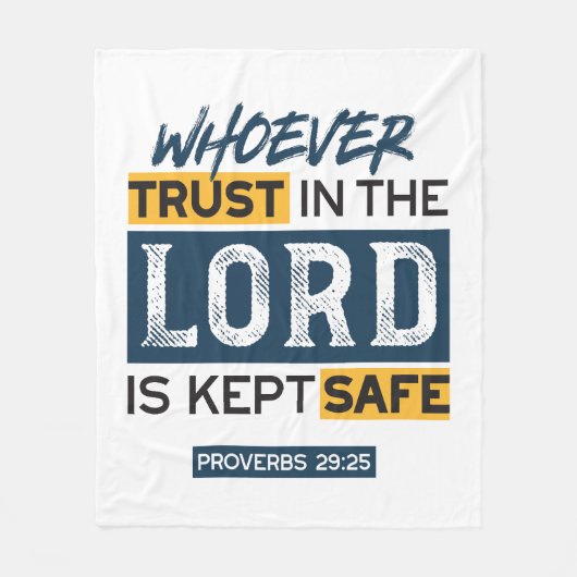 Bible Quote Art - Proverbs 29:25 Trust in God Fleecedecke (Vorderseite)