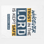 Bible Quote Art - Proverbs 29:25 Trust in God Fleecedecke (Vorderseite (Horizontal))