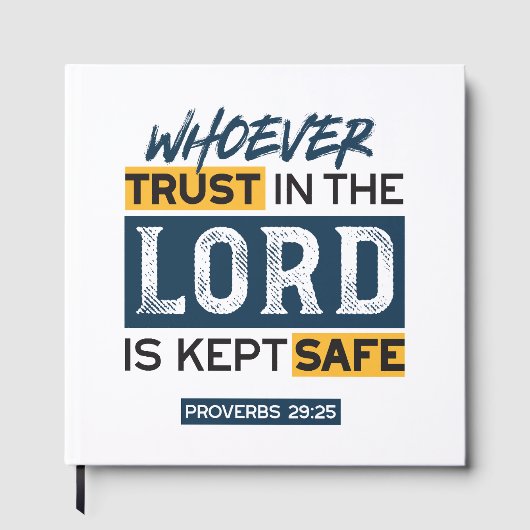 Bible Quote Art - Proverbs 29:25 Trust in God Gästebuch (Vorderseite)